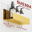 Organiz. baño 12pulg acero inox 2 ganchos dorado cepillado