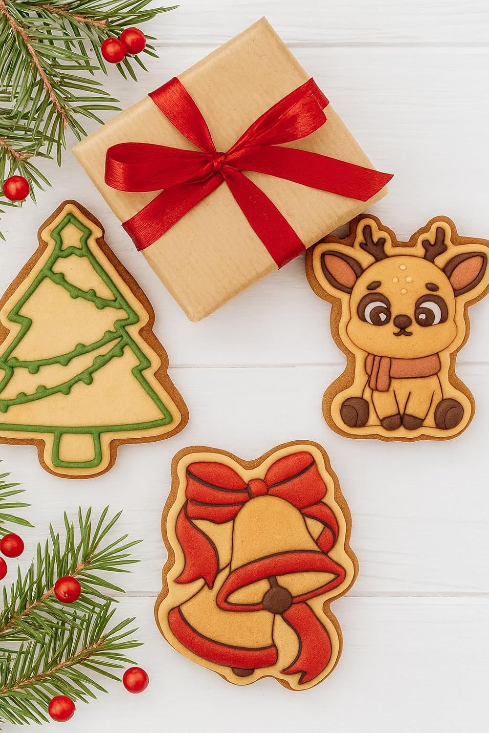 6 Cortadores Galletas Navidad 3D Papá Noel Árbol