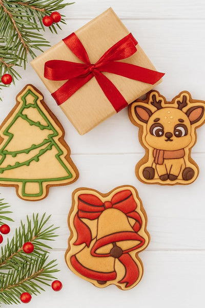 6 Cortadores Galletas Navidad 3D Papá Noel Árbol