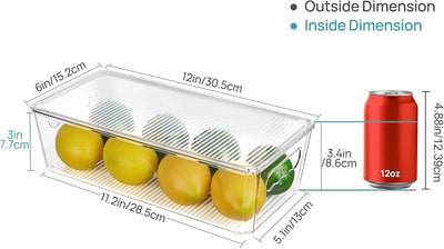4 Pzas Contenedores Plástico Transparente Apilables con Tapas