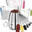 Set 19 Tazas y Cucharas Medidoras Acero Inox Apilables