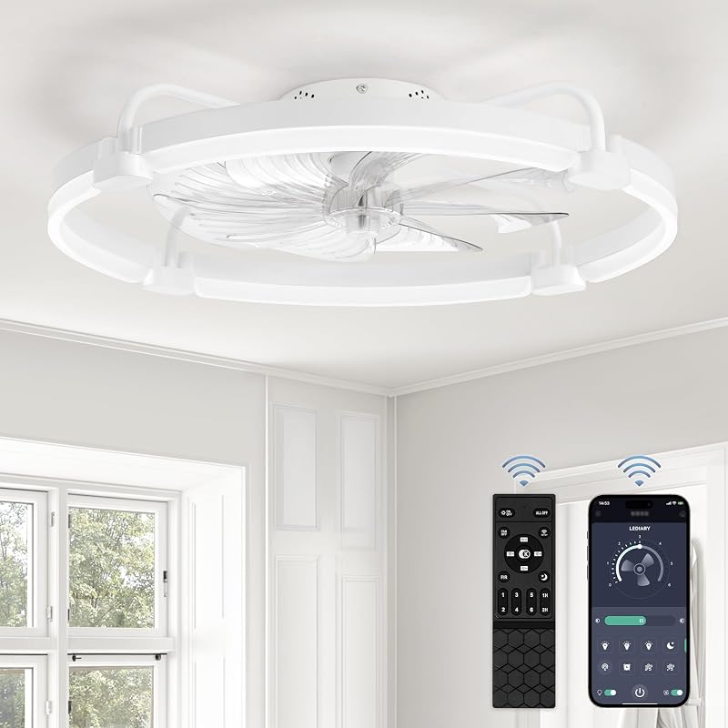 Ventilador techo LED luz regulable 24pulg control remoto