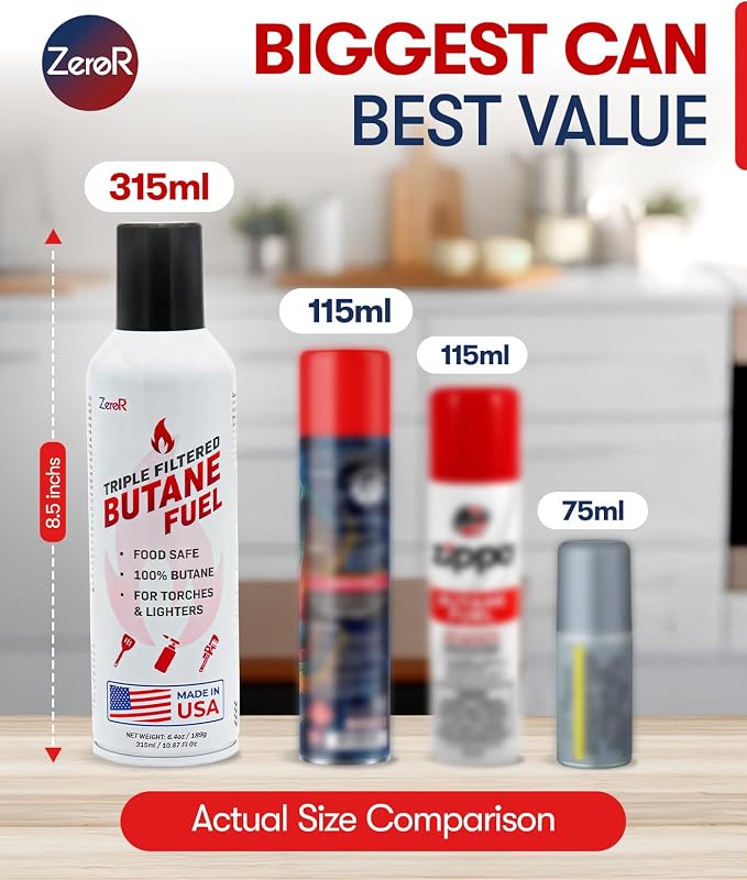 Recambio butano encendedor antorcha combustión limpia 10.7oz