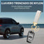 Llavero elástico para auto con 3 anillos antipérdida