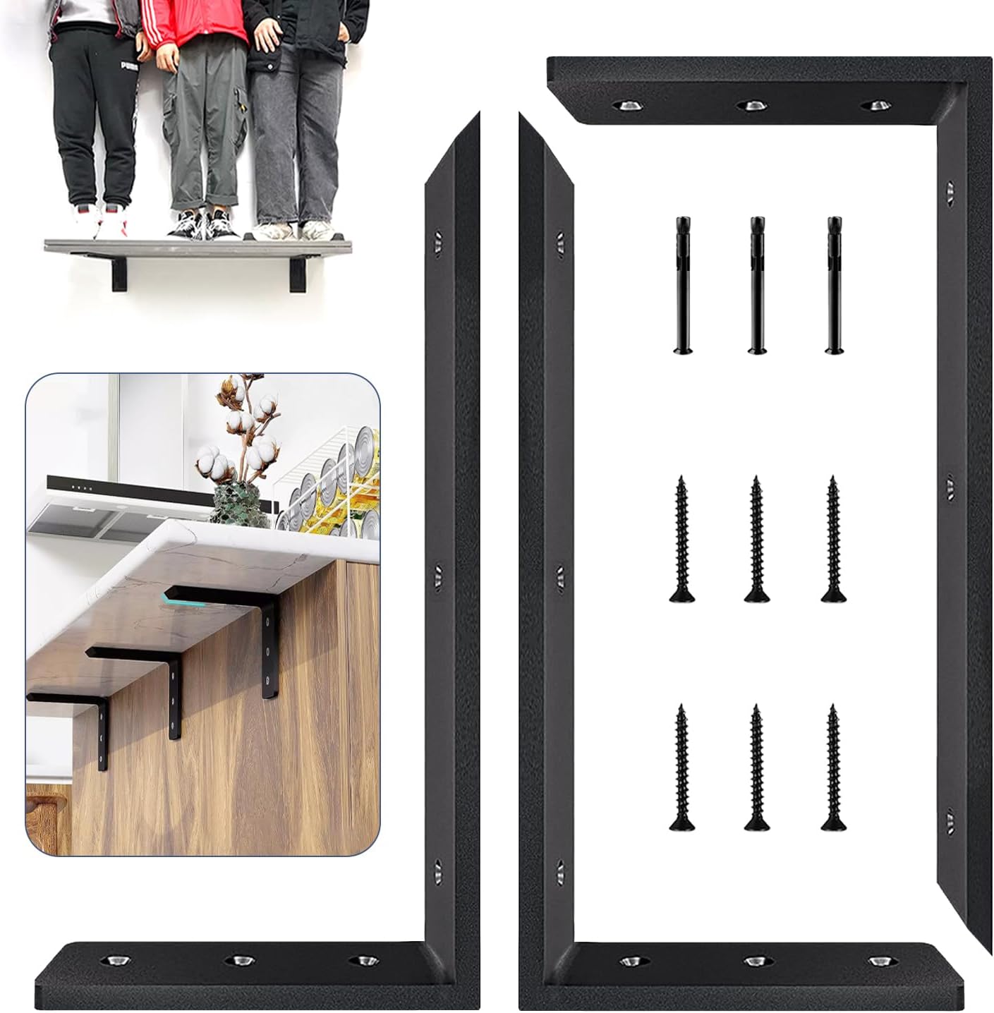 Soporte encimera 18pulg set 4 estante resistente en L