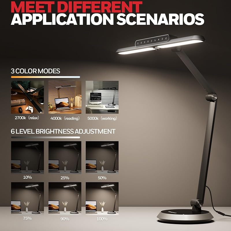 Lámpara escritorio LED H9 Sunturalux regulable 1000LM