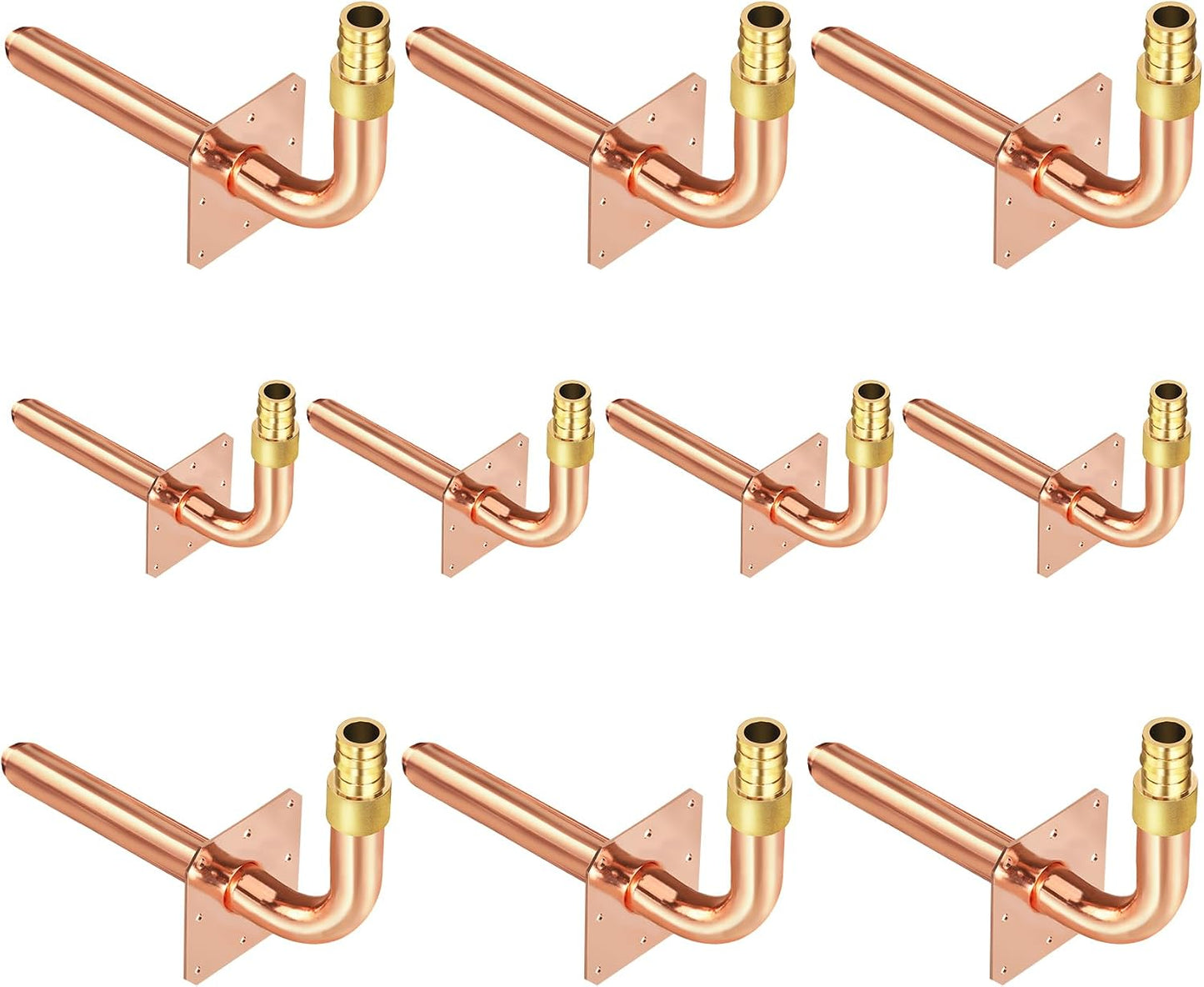 Codo salida cobre PEX-A 1/2''-6pulg 10 Pzas sin plomo