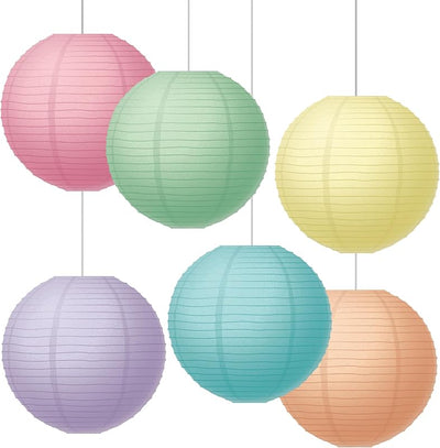 Faroles papel colgantes pastel 8 pulg