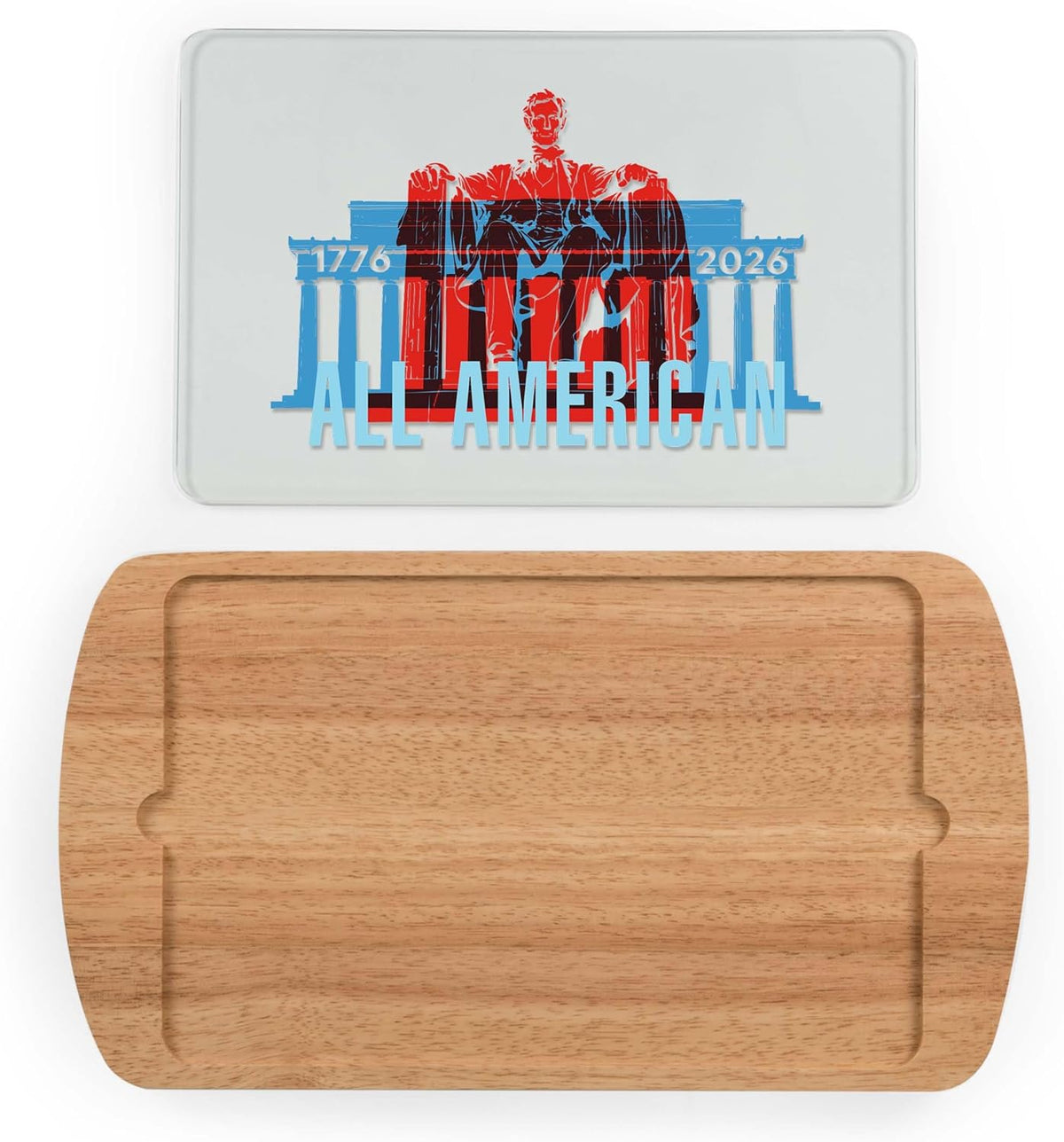 Tablero queso vidrio templado base parawood madera