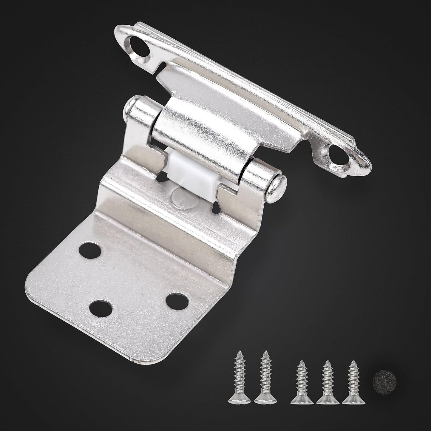20 Pzas Bisagras 3/8" Níquel Satinado Puerta Gabinete