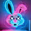 Letrero neón conejo Pascua LED regulable USB decoración