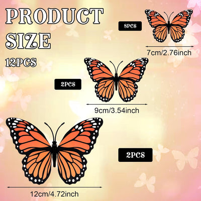 12 Pzas Mariposas Falsas Decoración Pared Hogar Boda Fiesta