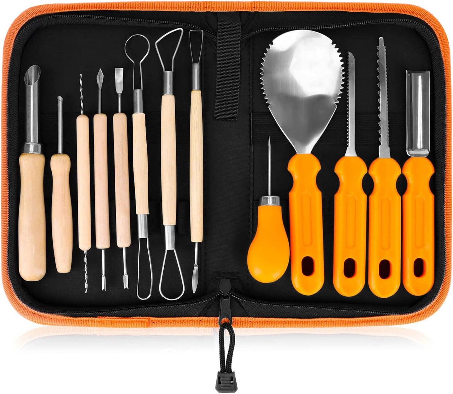 Kit 13 Pzas Herramientas Talla Calabaza Halloween Acero Inox