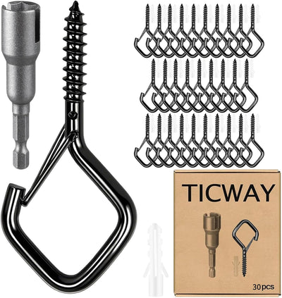 30 Ganchos para Luces Cadena con Hebilla Seguridad