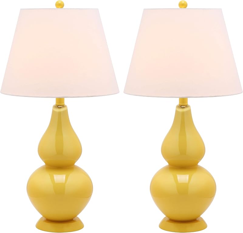 2 Pzas Lámpara Mesa Cristal Calabaza LED Diseño Moderno