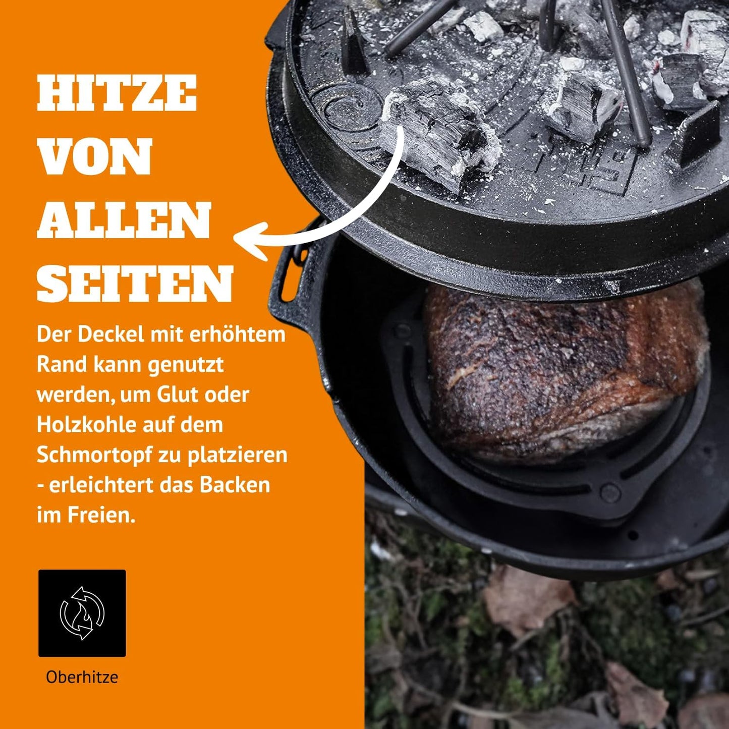 Horno holandés hierro fundido para cocinar al aire libre