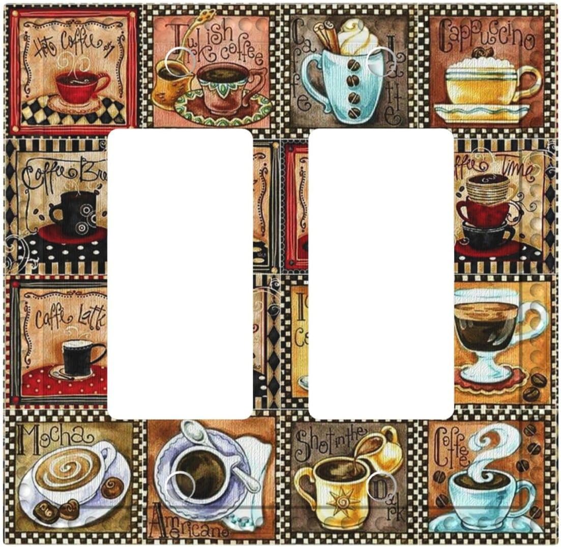 Cubierta interruptor decorativa para amantes del café 2 gang