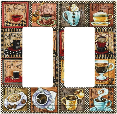 Cubierta interruptor decorativa para amantes del café 2 gang