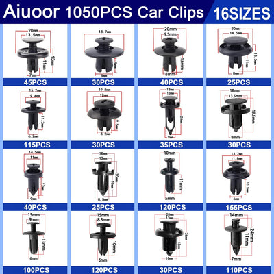 Clips retención plástico puerta coche 16 tamaños Ford Toyota