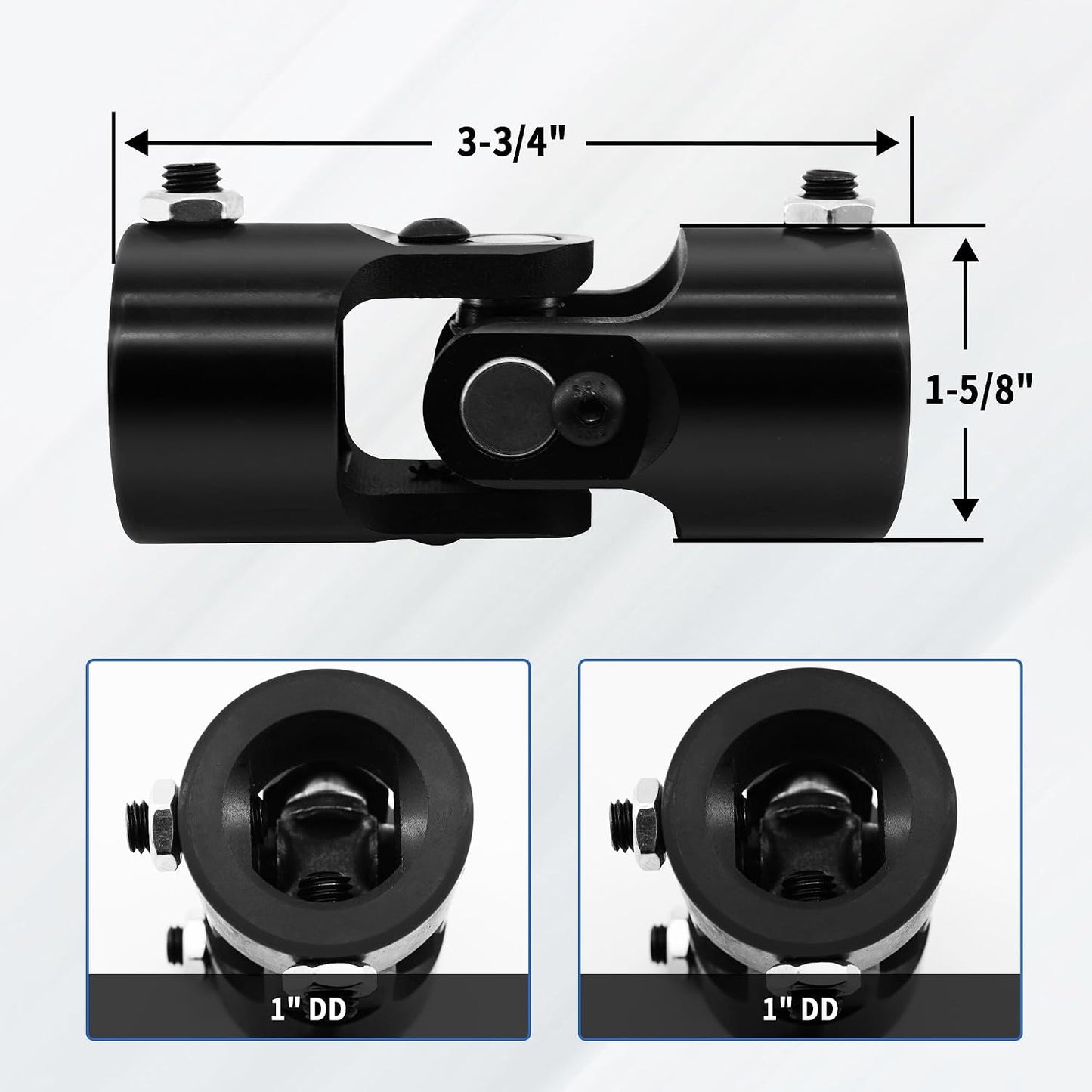 Acoplador eje universal negro 3-3/4"