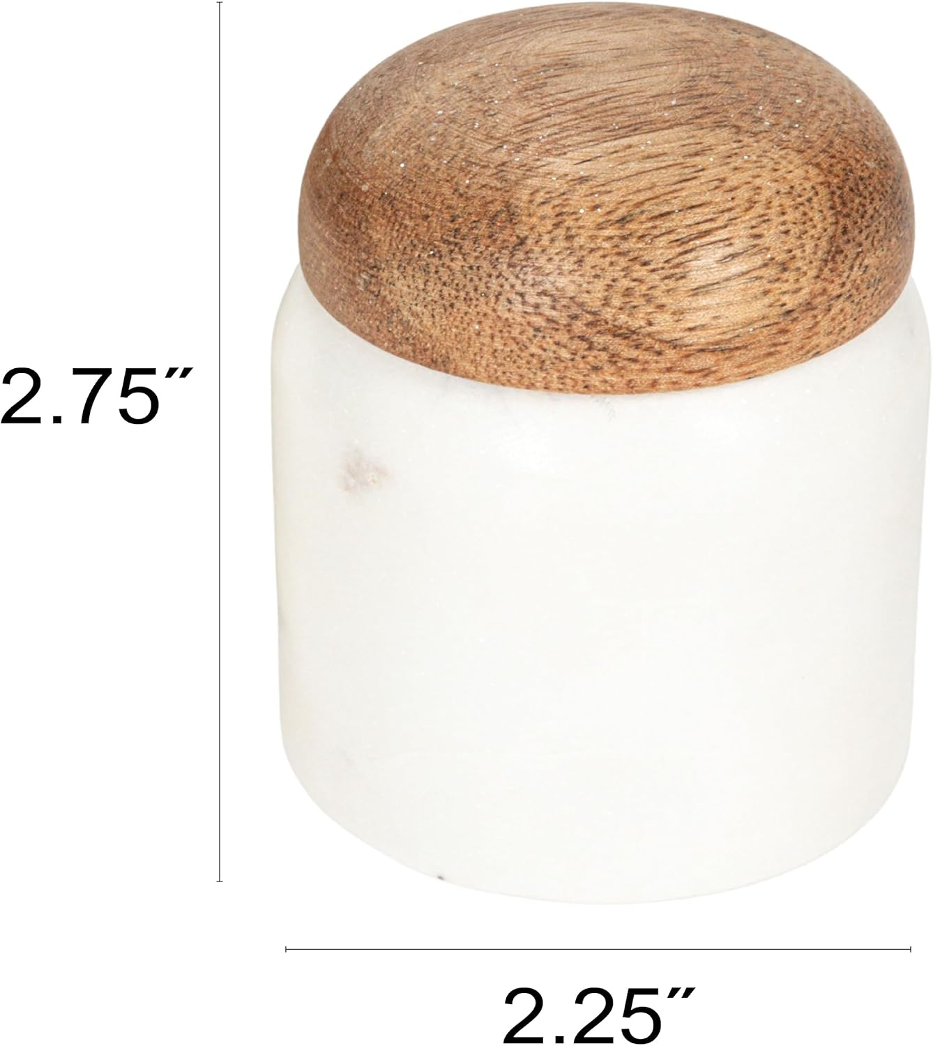 Olla Pellizco Mármol Madera Tapa Blanco Natural