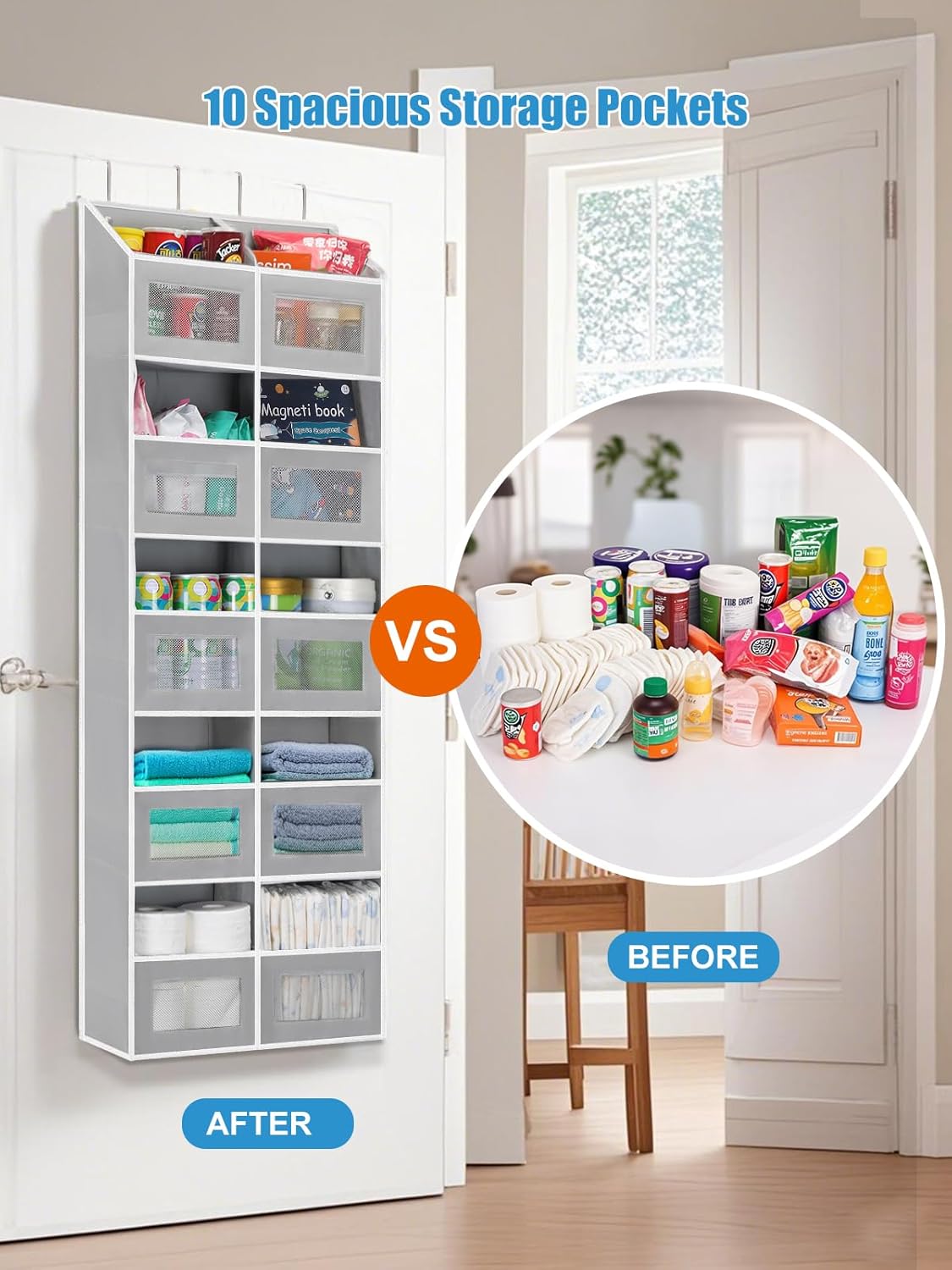 Organiz. puerta 10 compartimentos para juguetes