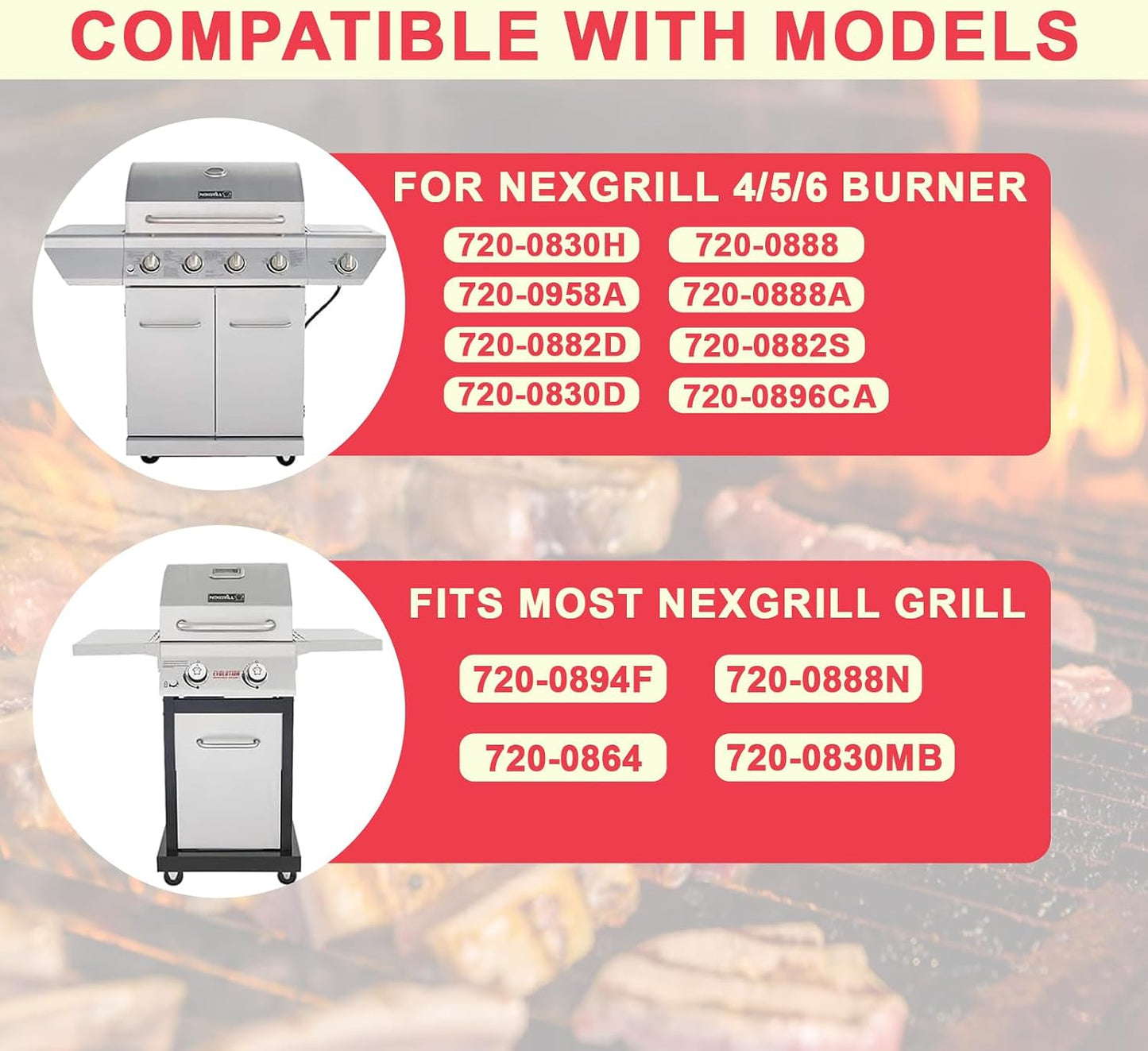 Kit 6 pzas repuesto quemadores Nexgrill 720-0888N