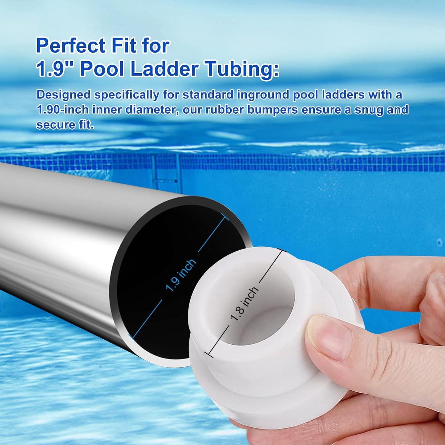 Topes escalera piscina enterrada tapones goma 1.9"