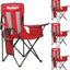 4 Sillas Camping Plegables con Bolsa Malla Rojo