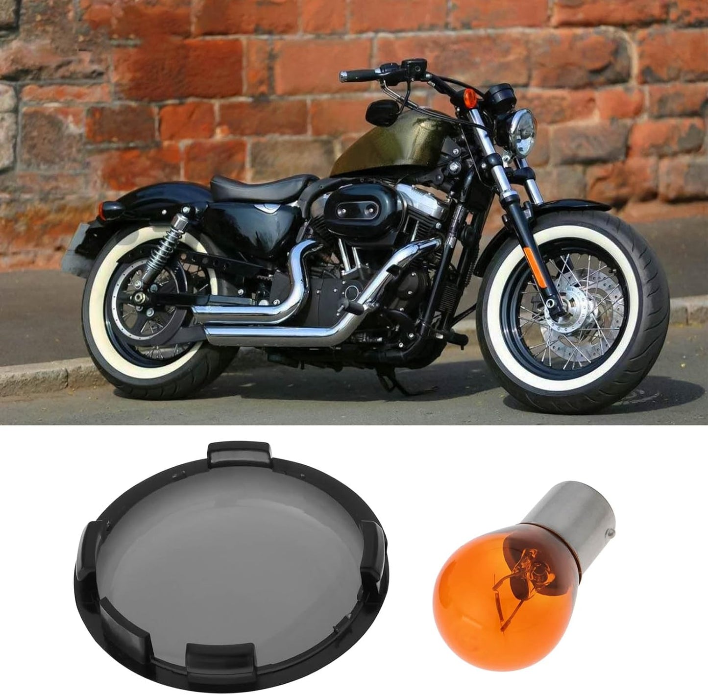Kit 2 cubiertas lente señal giro motocicleta Harley-Davidson 00-22