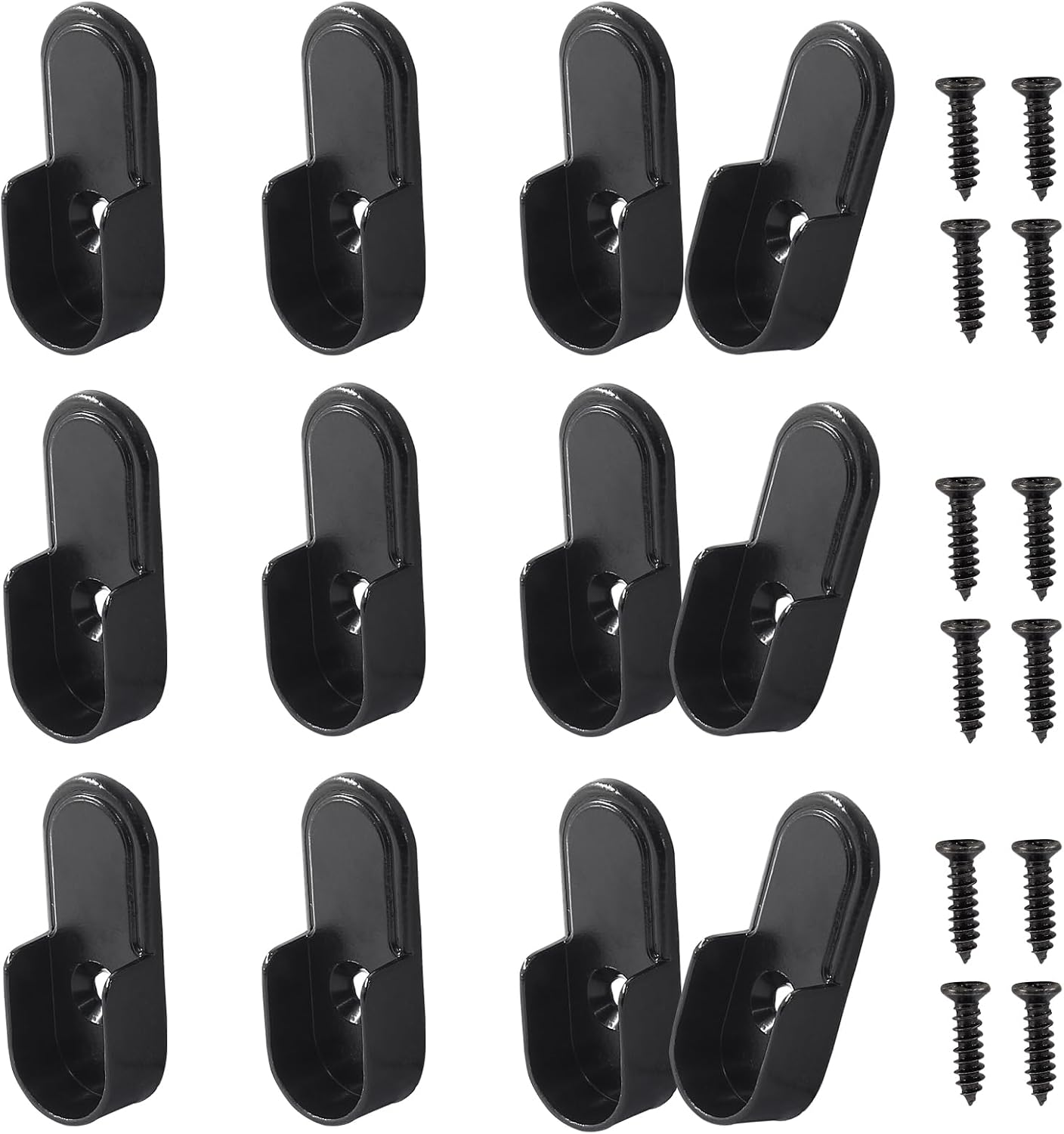 Soporte ovalado para barra armario 0.59x1.18" color negro