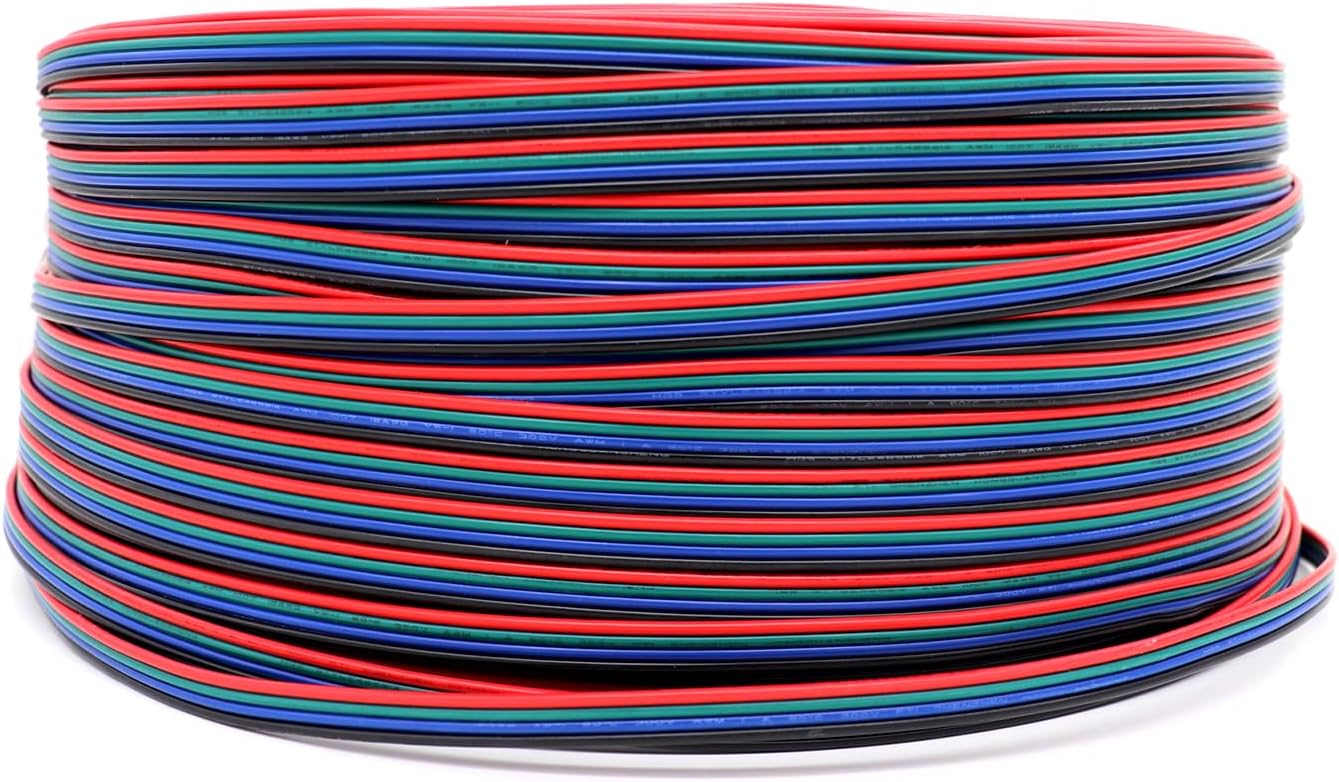 Cable extensión LED 16.4pies 12/24V DC RGB flexible