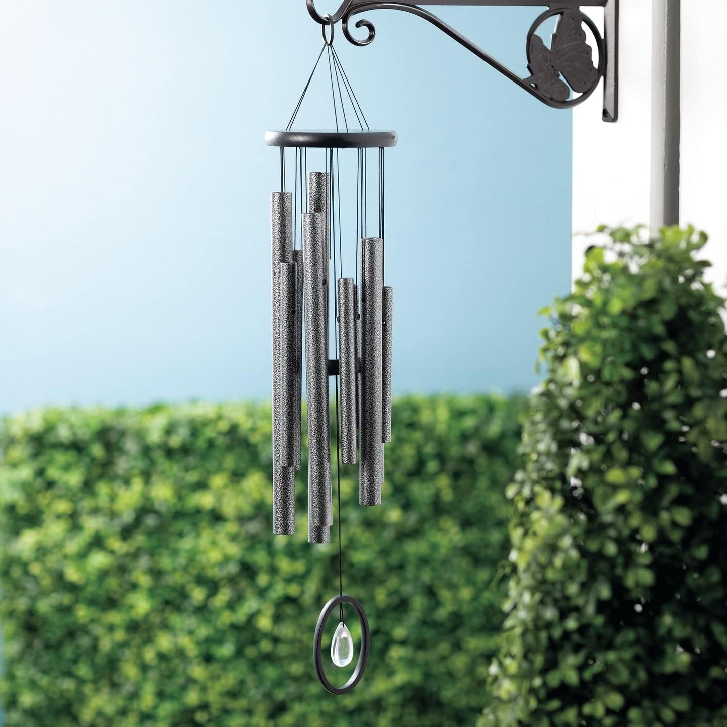 Campanillas viento de plata antigua 27" decoración exterior