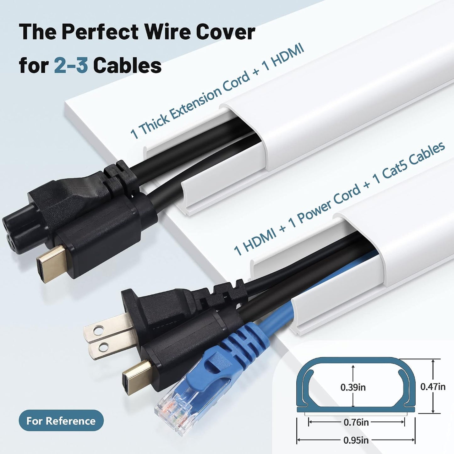 Kit canaleta ocultar cables 68pulg para TV pared pintable