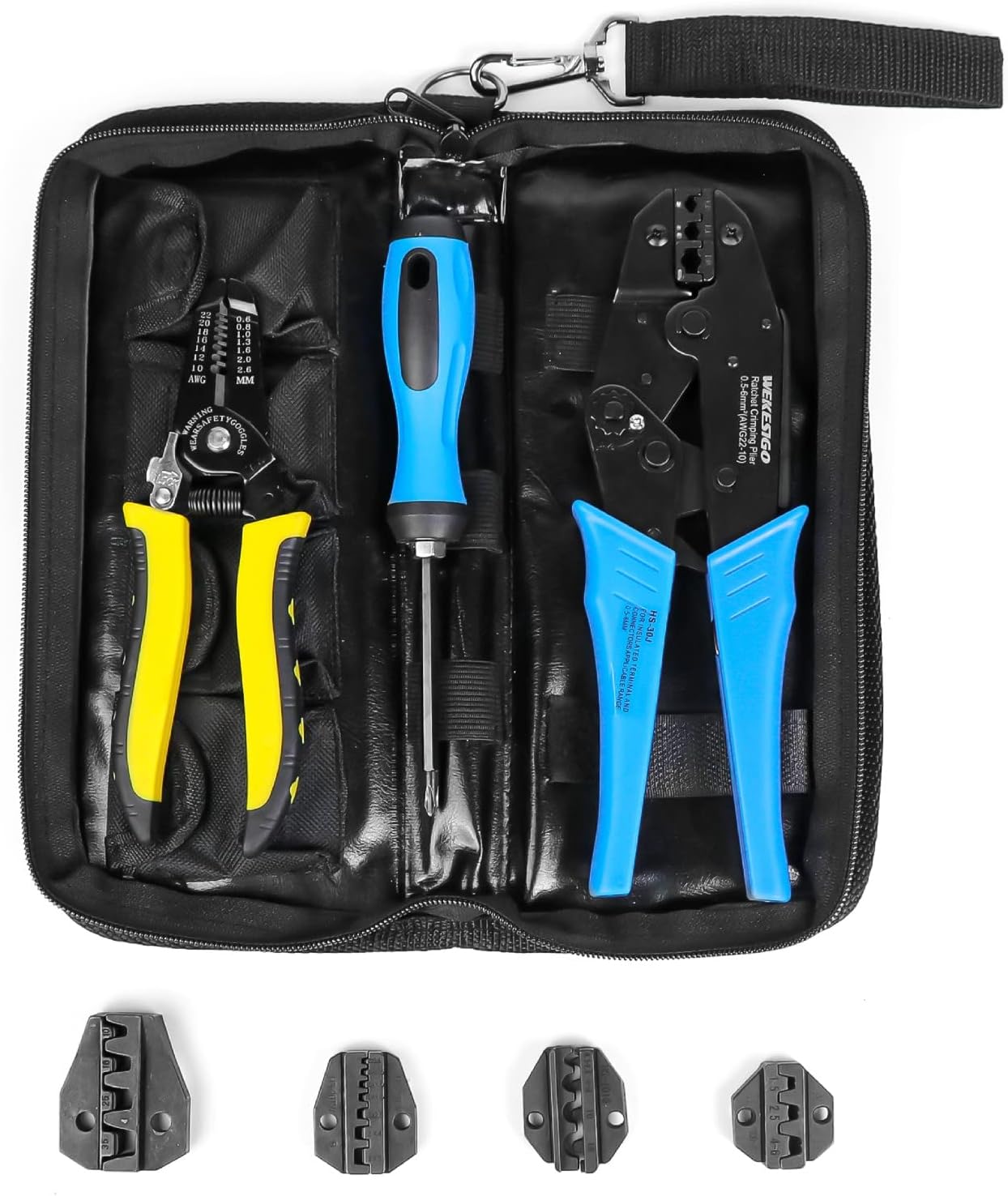Set trinquete 5 mandíbulas pelacables cortador