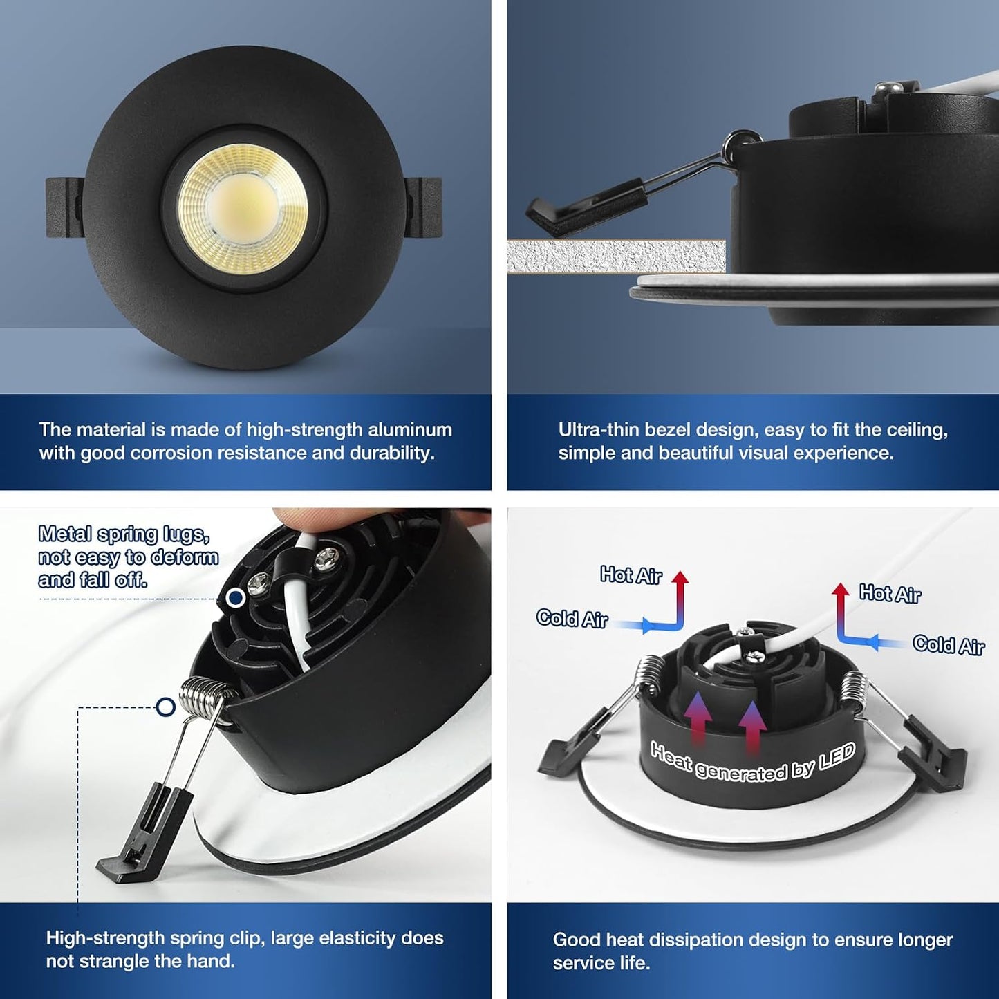 Luz empotrable LED 3pulg 10W con caja 3CCT ajustable