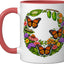 Taza Cerámica Mariposa Oruga Rojo/Blanco