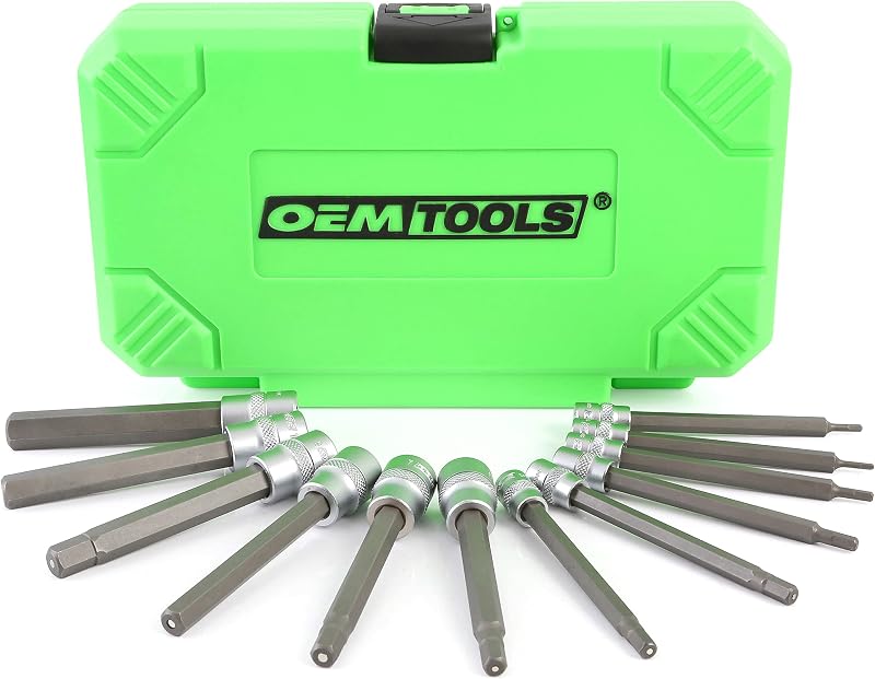 Set 12 pzas llaves hex métricas 1/4 y 3/8"
