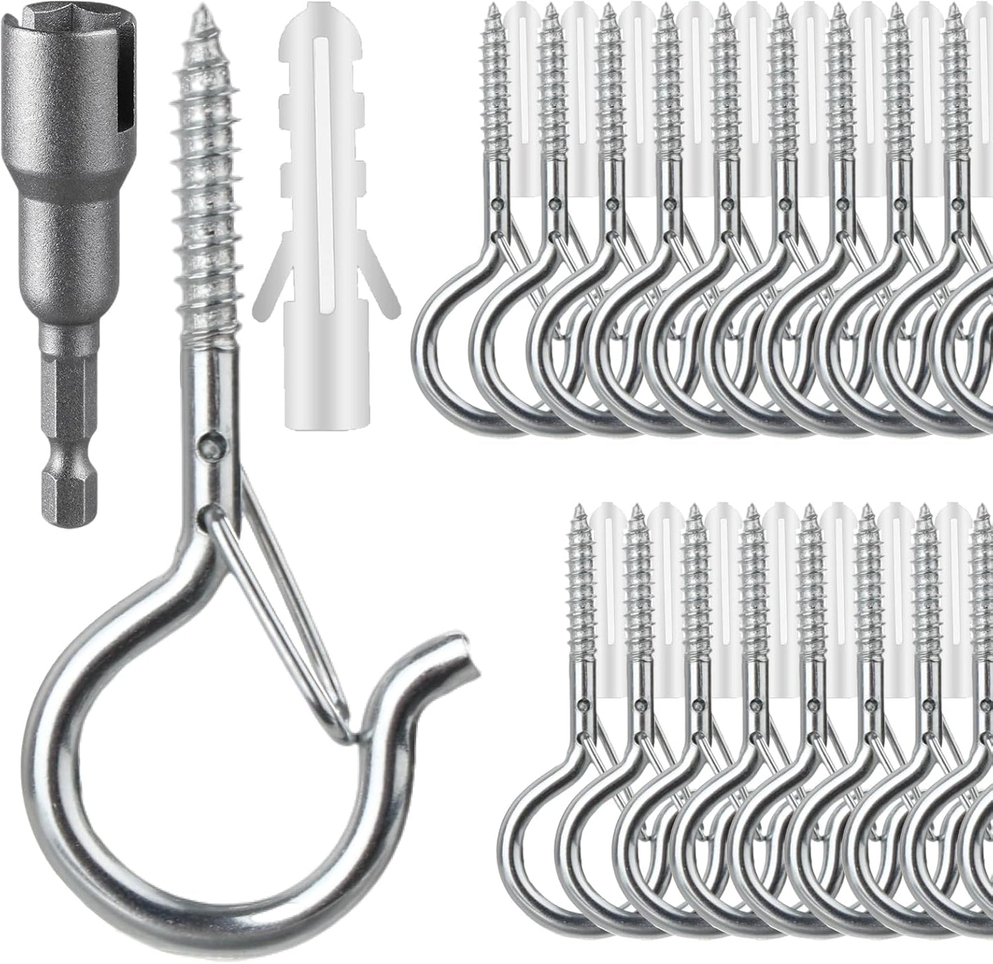 36 Pzas Ganchos Q-Hanger para Luces Cadena Exteriores