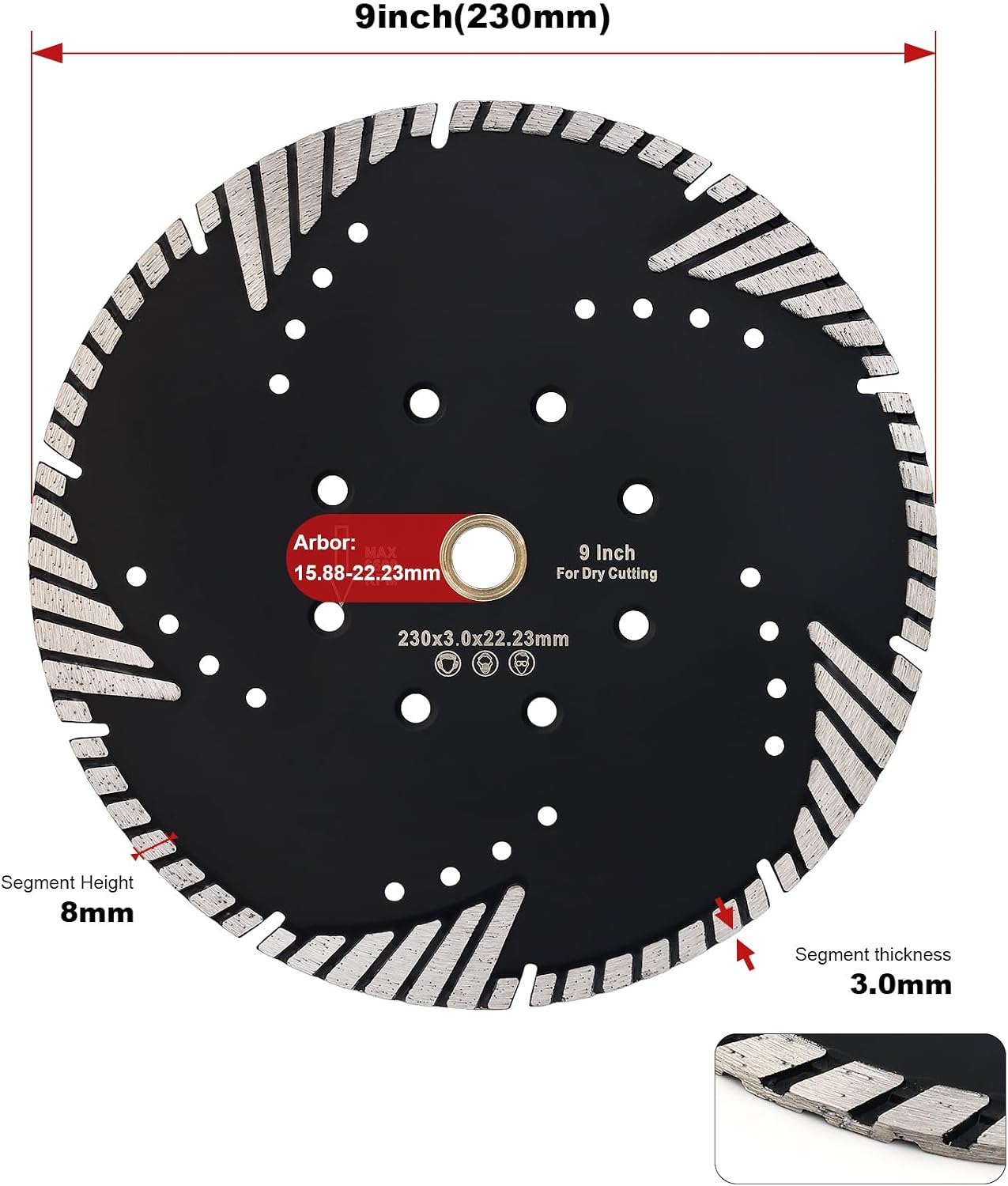 Hoja diamante turbo para corte granito y adoquines duros