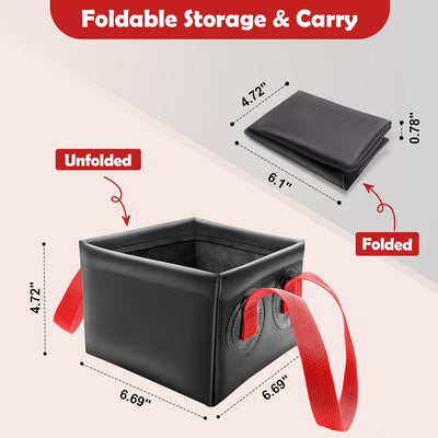 Cubo de agua para cepillo de parrilla plegable rojo
