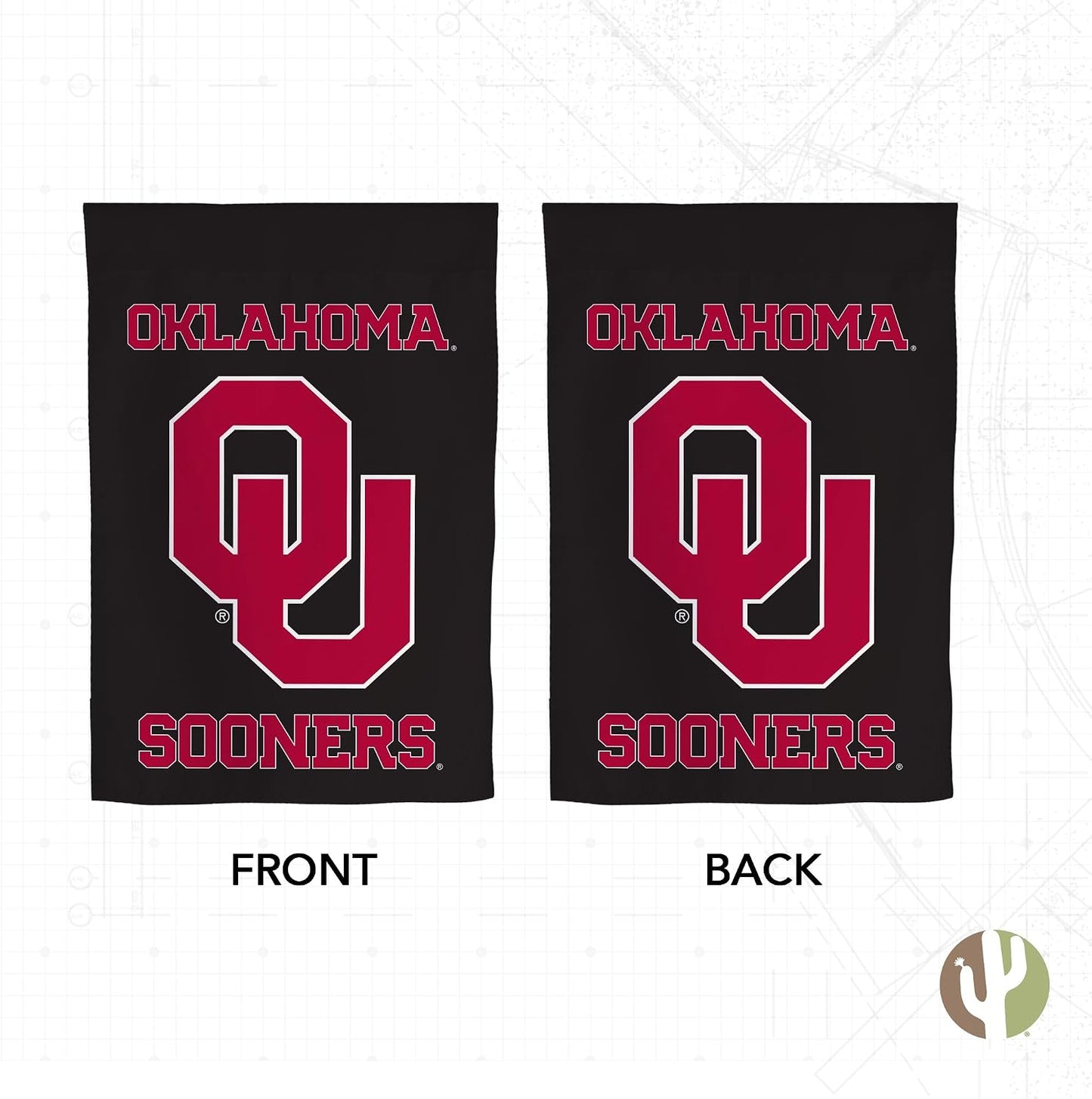 Bandera jardín Oklahoma Sooners 19x12pulg diseño I