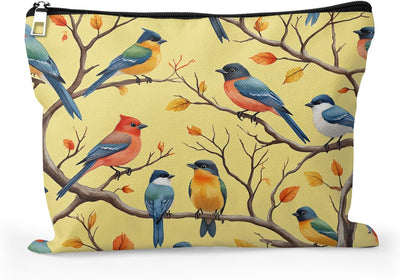 Bolsa maquillaje mujer canción pájaro vibrante
