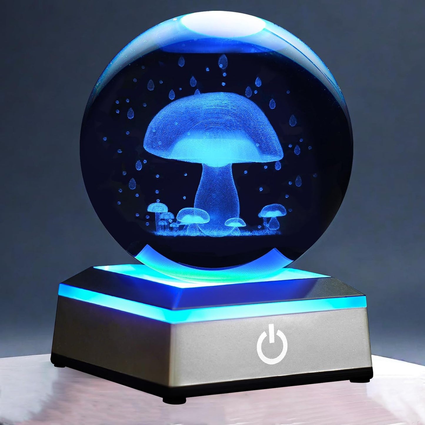 Luz nocturna hongo cristal led táctil para niños y mujeres
