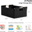 2 Cajas Almacenamiento Tela Lino con Asas Madera Plegables