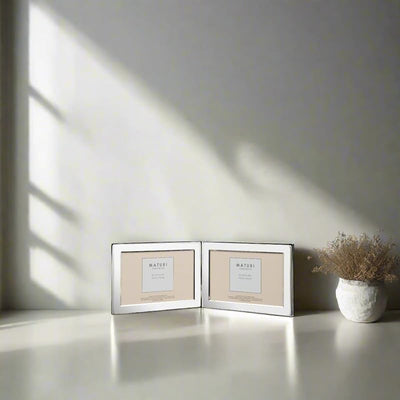 Marco fotos doble chapado plata 5x7pulg