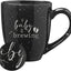 Taza café cerámica moteada grabada 16oz