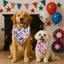 Bandana perro 4 de Julio con botón 2 pzas tela duradera