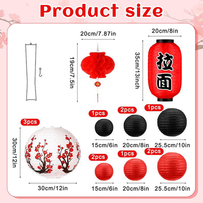 40 Linternas LED decorativas con flor de cerezo rojo