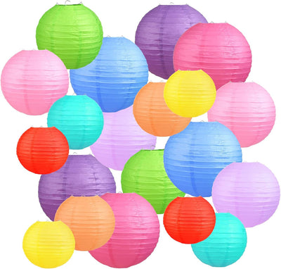 20 Linternas Papel Decorativas para Fiesta Interior Exterior
